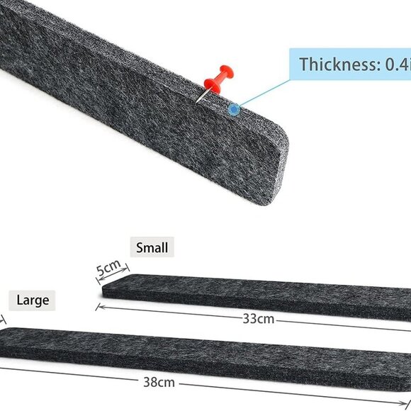 Felt Pin Board Bar 13"x2", Pack of 8 Bulletin Board Strips with 40 Push Pins, Ho - Picture 5 of 7